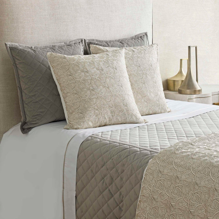 Velvet Coverlet Set - Grey
