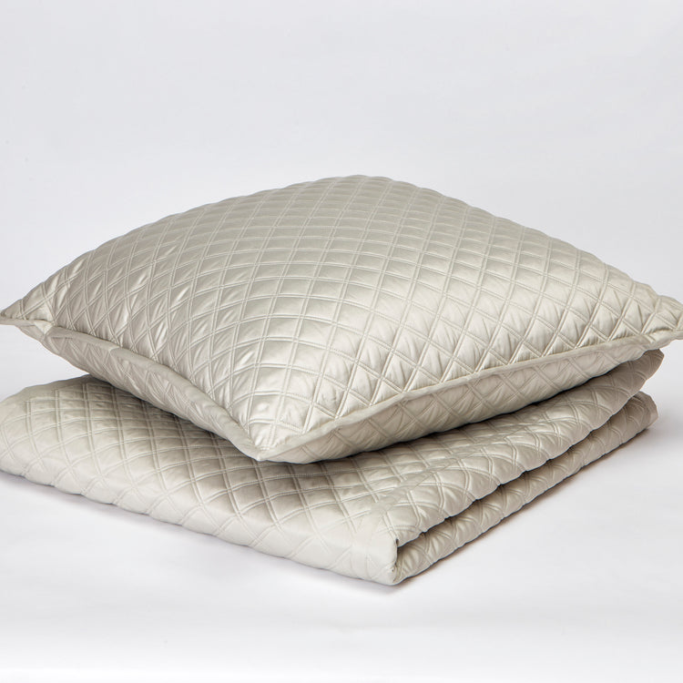 Double Diamond Coverlet Set - Silver