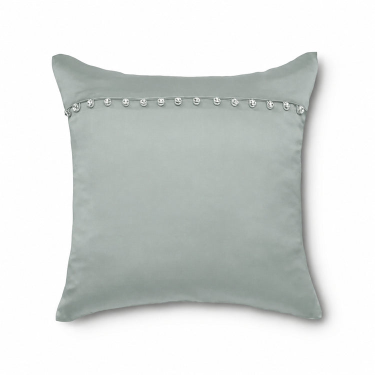 Charmeuse Pillow with Crystal Buttons in Frost- PWCH1616CB-FRO