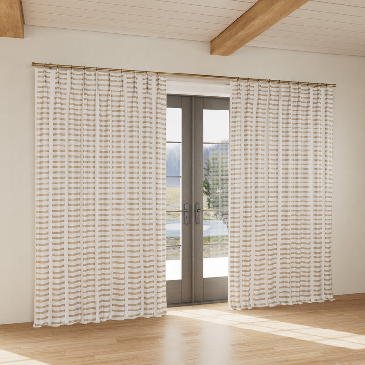 Custom curtain in Latera White/Taupe