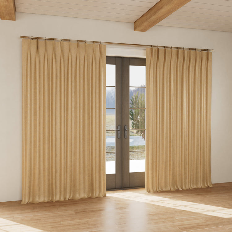 Custom curtain in Stria Bronze