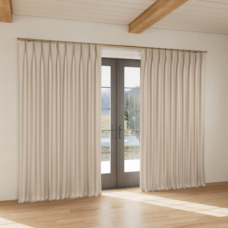Custom curtain in Stria Pumice