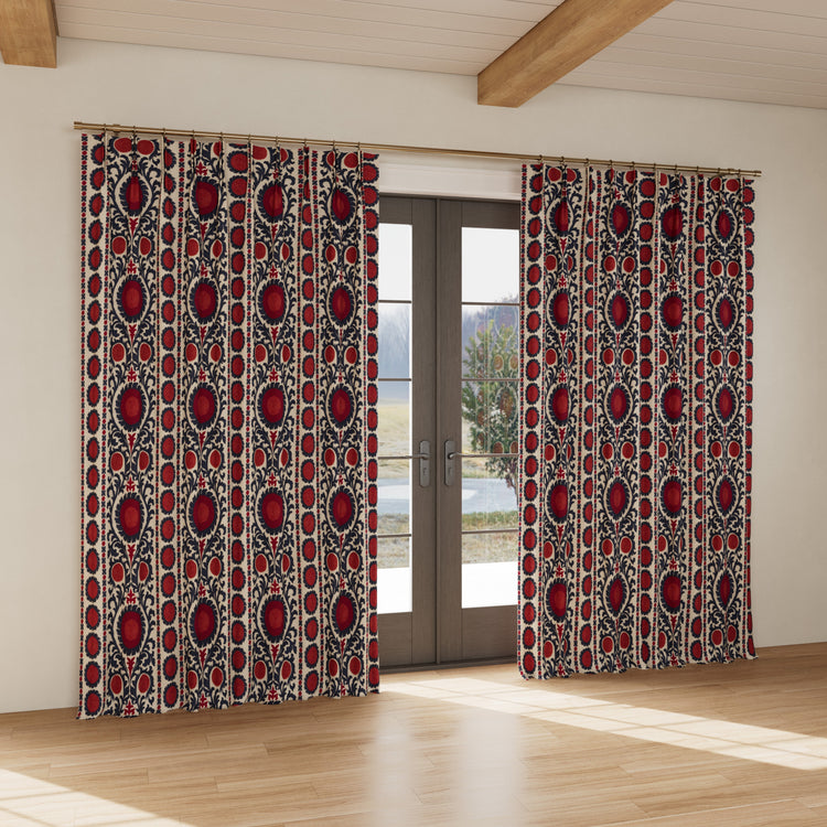 Custom curtain in Suzani