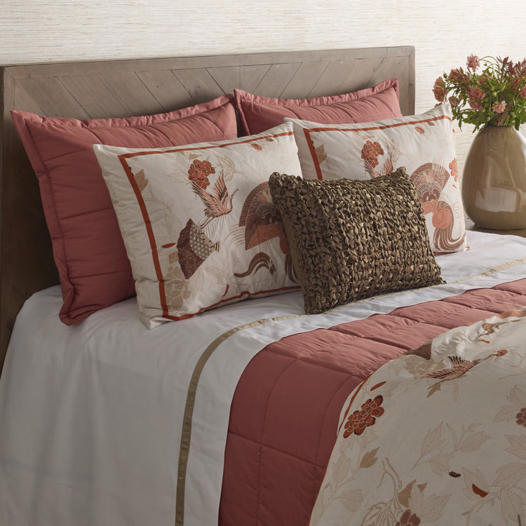 Sensu Comforter Set in Peach -QSETCOSNK-PCH QSETCOSNQ-PCH