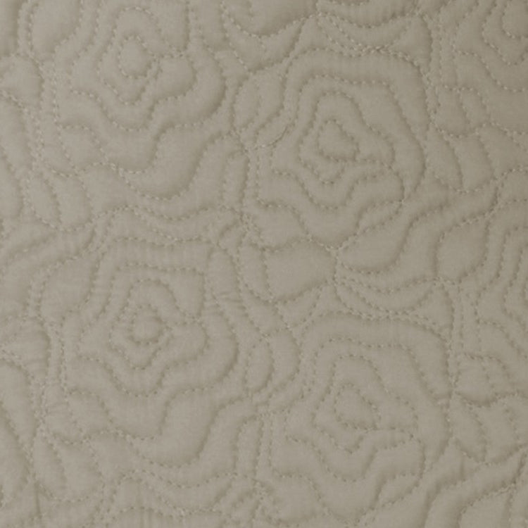 Swatch of the Roses Coverlet Set in Taupe from the Judith Leiber Couture by Ann Gish collection, showing the rose quilted pattern and texture. - YSETCORQK-TAU  YSETCORQQ-TAU 