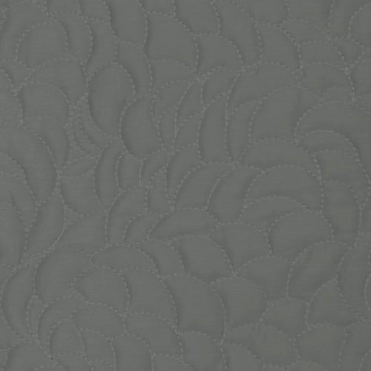 Swatch of the Shells Coverlet Set in Metal from the Judith Leiber Couture by Ann Gish collection, showing the scalloped quilted pattern and texture. - YSETCOSHK-MET YSETCOSHQ-MET