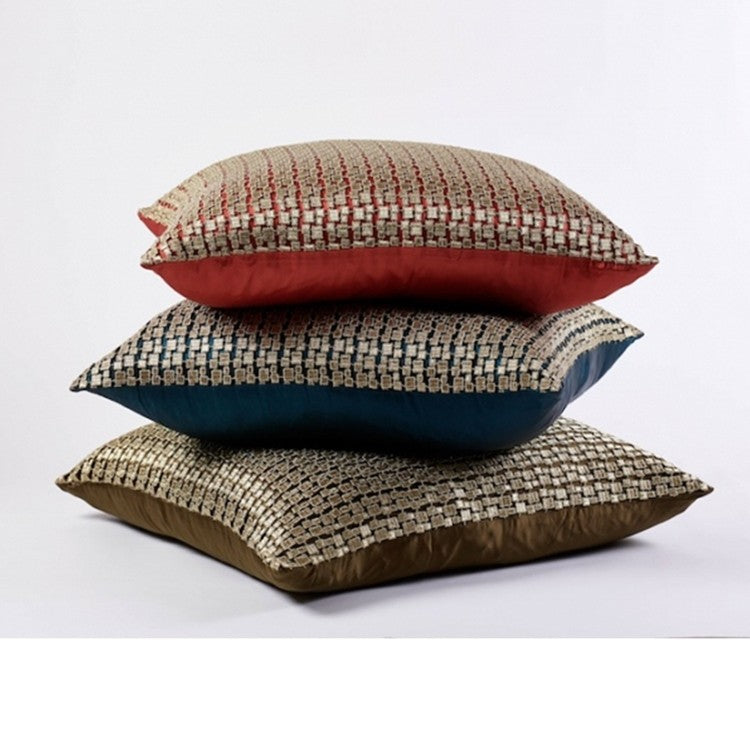 Metallic Mosaic Pillow In Gold